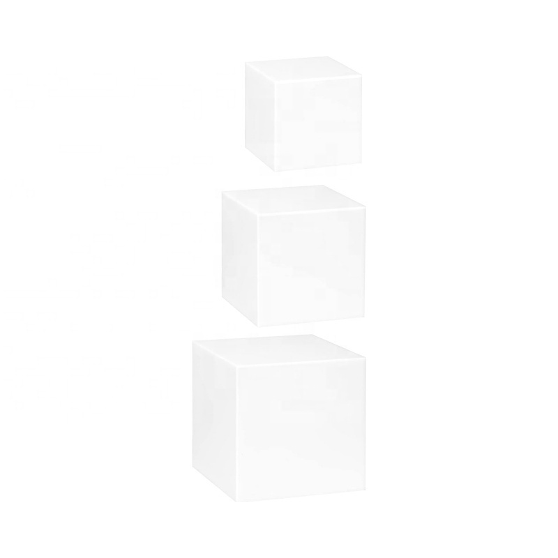 Acrylic Cube Display Riser for Jewelry Custom Glossy White Polished Normal Packaging Huasheng Modern Minimalist CN;GUA D-100