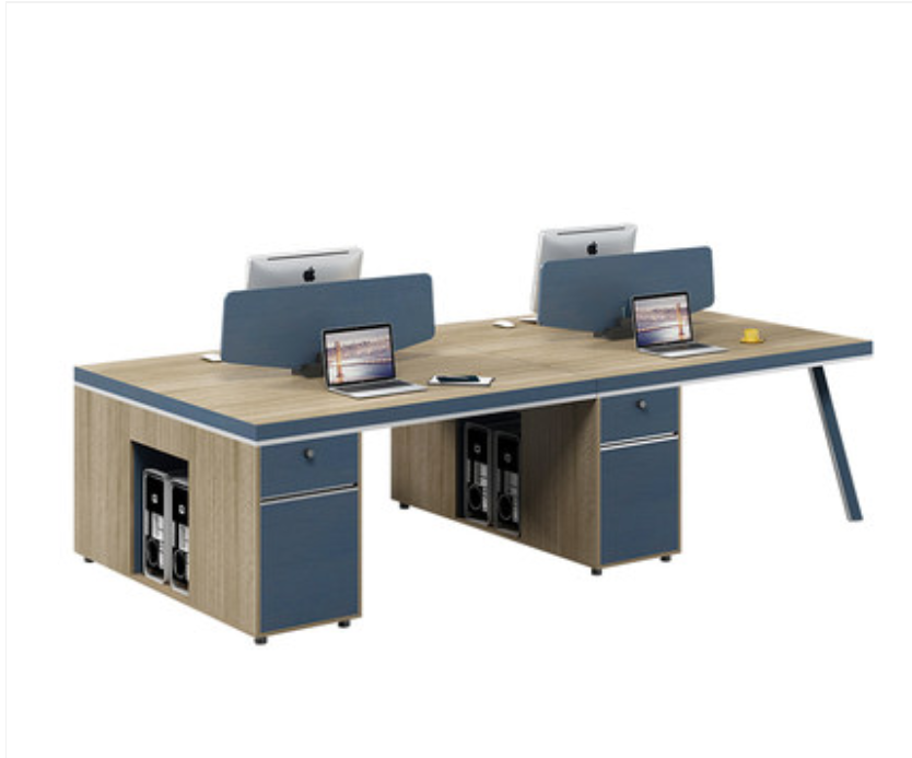 Office desk modern design 6 seater bench cluster general use modular office 6 person workstation with pedestal and desk screen