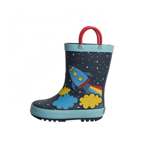 Custom waterproof astro boot children rubber rain shoes boys girls shoe rocket Children's rain boots