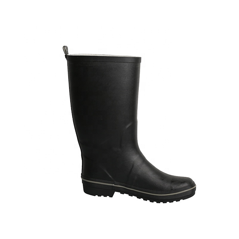 Unisex Black Custom Long mens waterproof shoes Loose and comfortable rubber rain boots for men