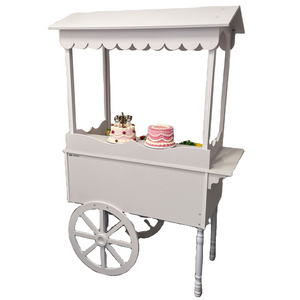 Wooden Candy Cart with Wheels Suitable for Weddings Baby Showers Birthdays Children Wooden Display Stand Party