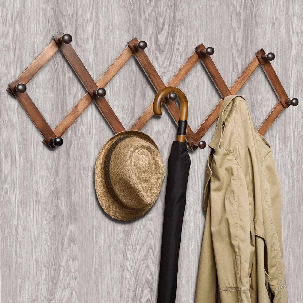 14 hook wall hanging telescopic accordion hanger corridor entrance coat hook