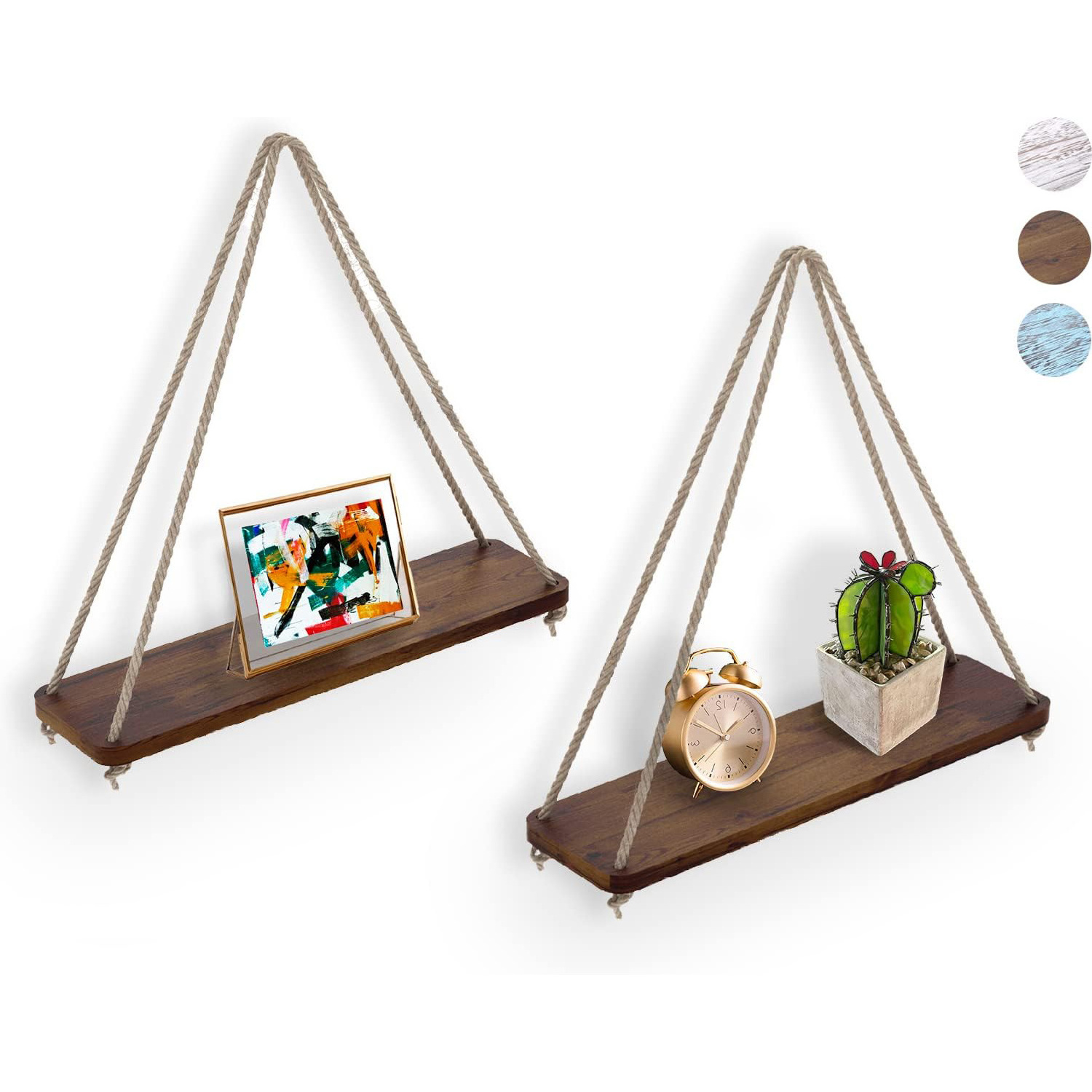 Wood wall hangers 2 piece sets They are perfect for adding extra shelf space for book collections plant crafts photos and more