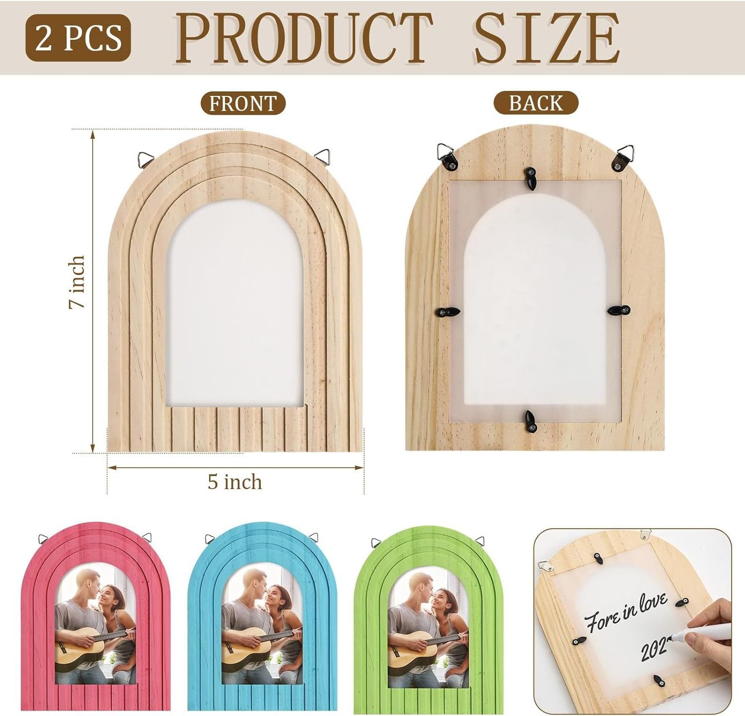 Curved wooden picture frame Modern gradient design Arch decorative frame suitable for home decoration