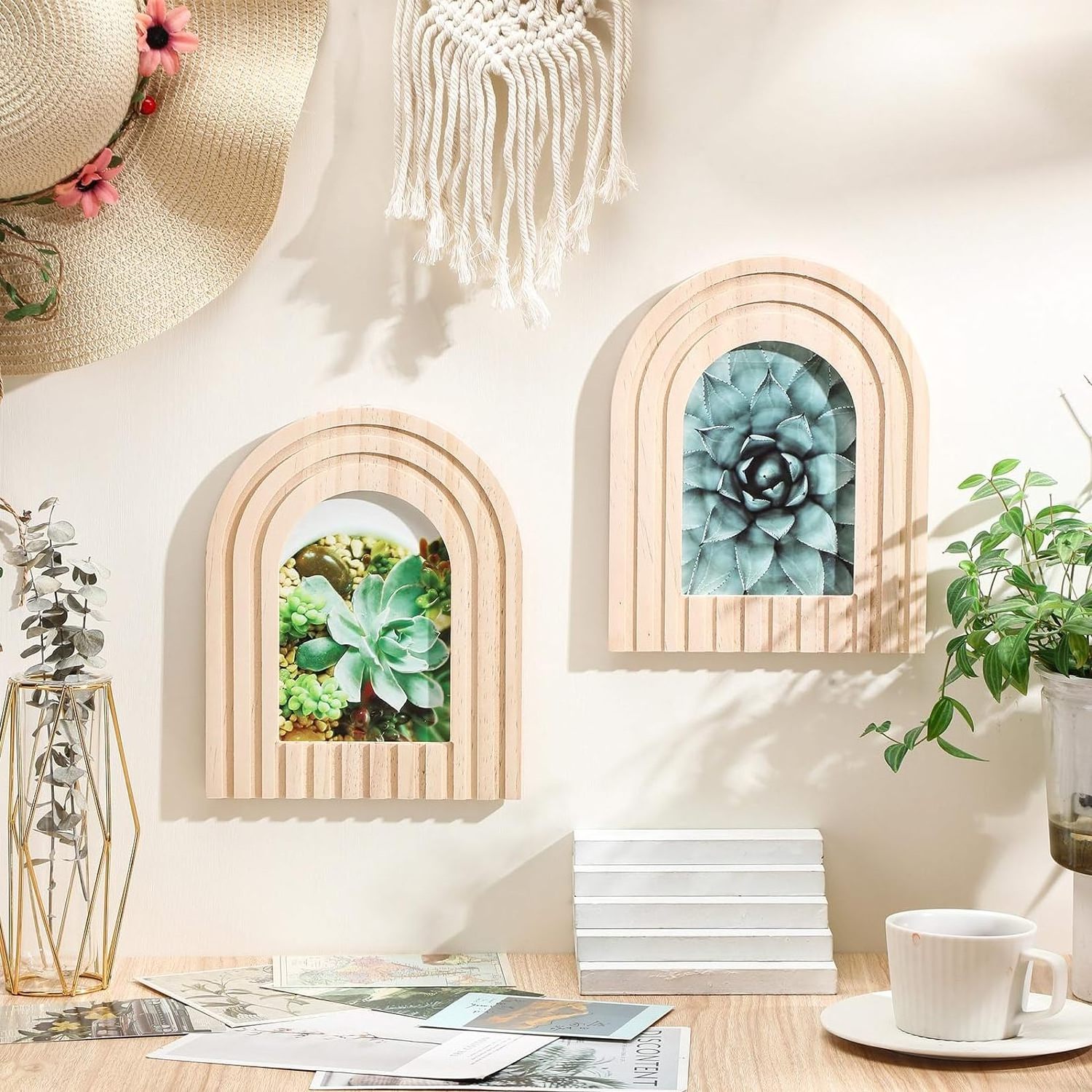 Curved wooden picture frame Modern gradient design Arch decorative frame suitable for home decoration