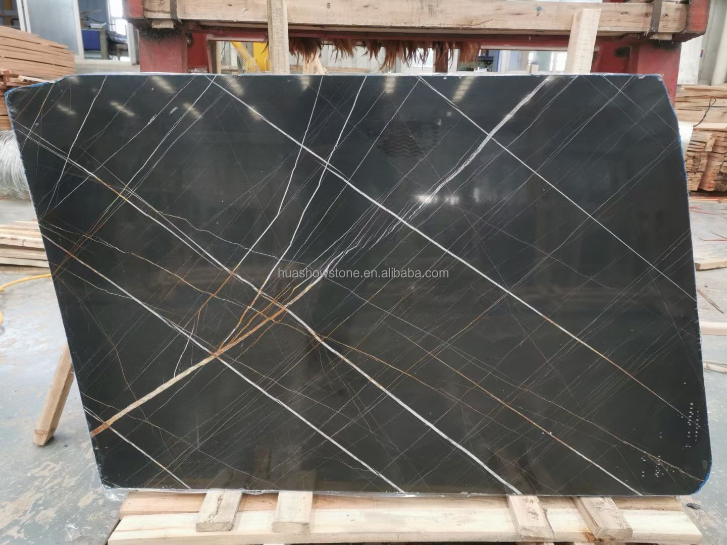 Luxury Modern High Quality Natural Stone Marble Slab Black Marble For Decoration Black Marble With White Veins