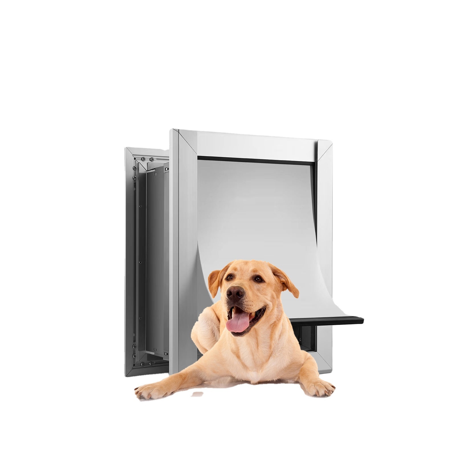 Wholesale Adjustable Control Inner Magnetic Pet Dog Door Flap Lockable Aluminum Cat Dog Pet Door