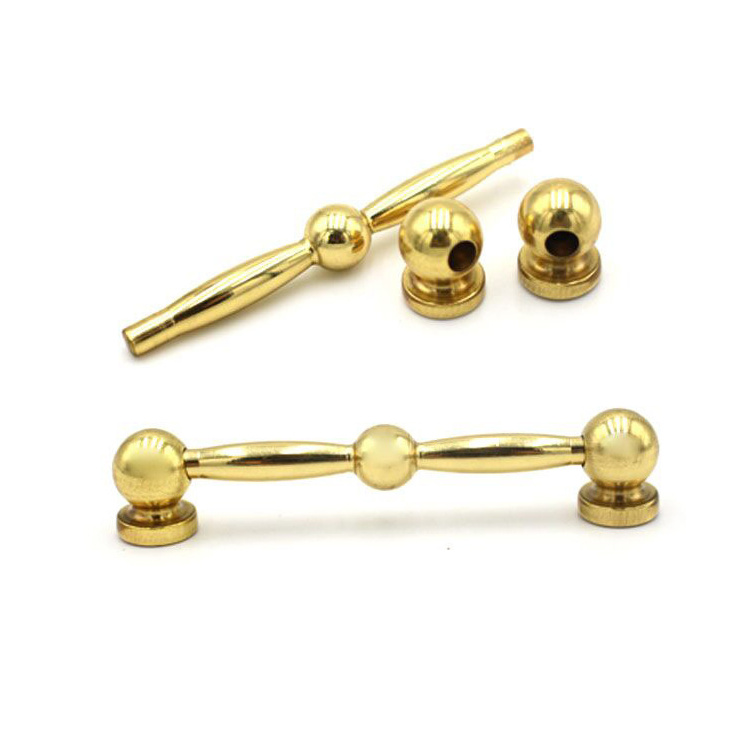 Dongguan Custom OEM  CNC Machining  Round Gold Solid Brass Kitchen Cabinet Knobs