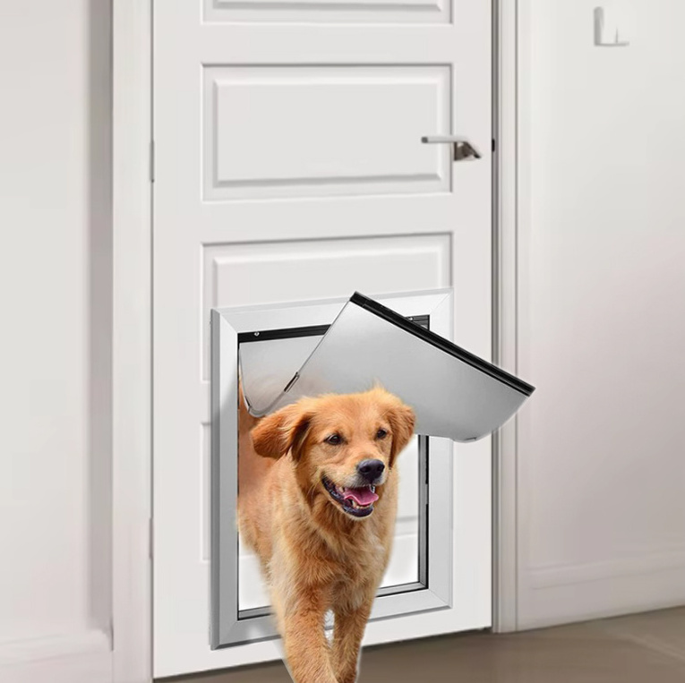 Wholesale Adjustable Control Inner Magnetic Pet Dog Door Flap Lockable Aluminum Cat Dog Pet Door