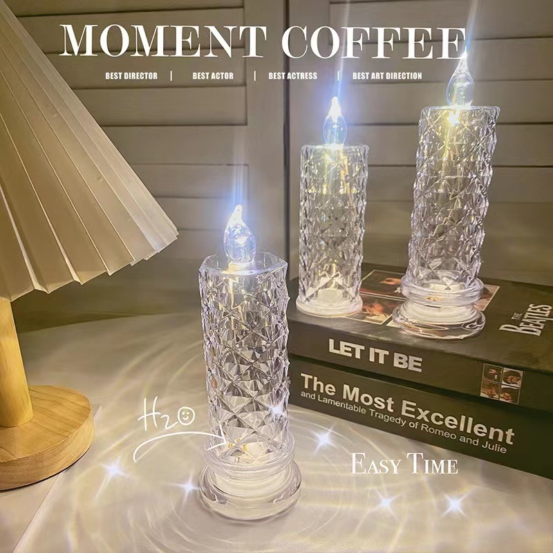 Christmas Candle Shape acrylic Table Night Lamp Night Table Desk Light Quality Mini Table Home Decorative Lighting