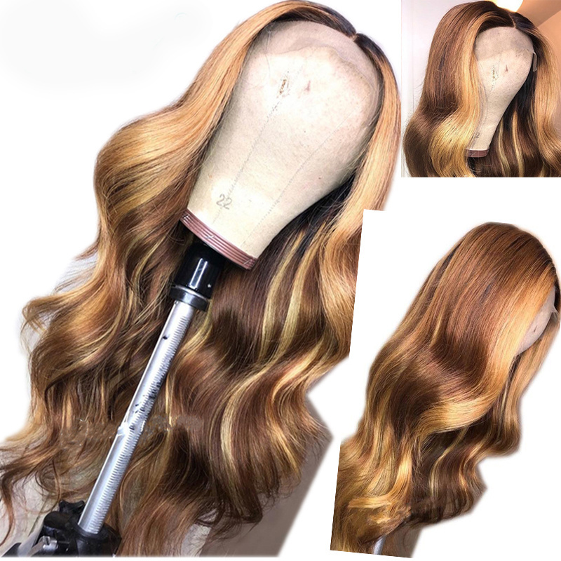 Factory Price Human Lace Wig High Quality Piano Color Wholesale Lace Frontal Wig