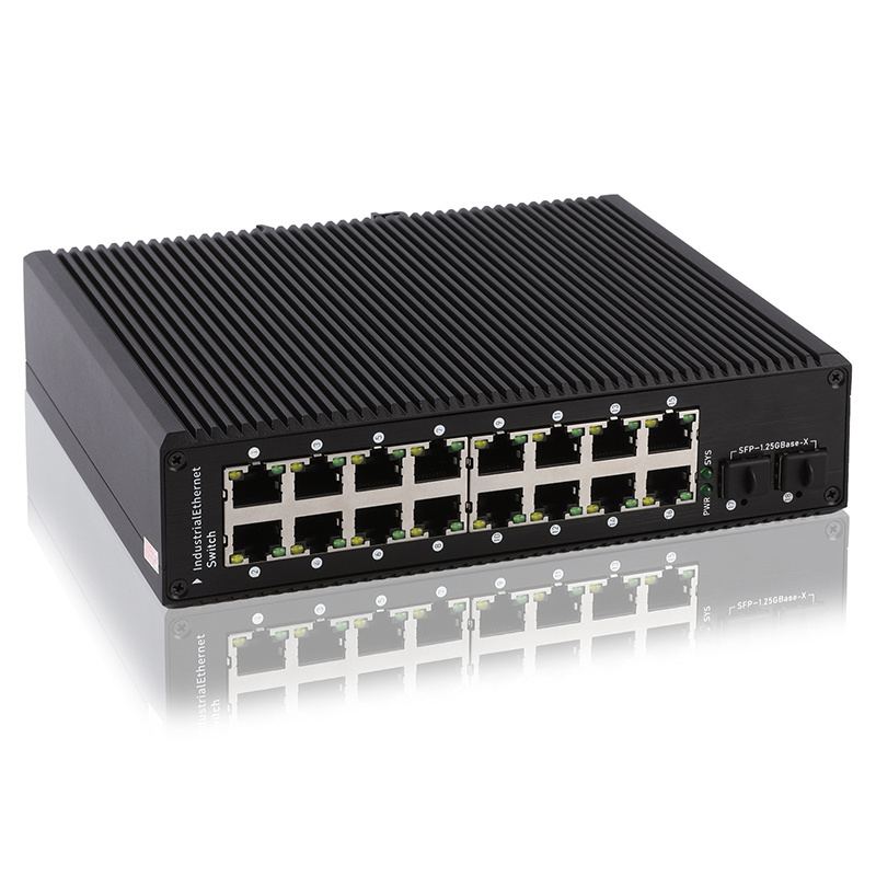 M816GP-2SFP-I Gigabit managed industrial PoE switch 16 gigabit port support PoE power supply switch