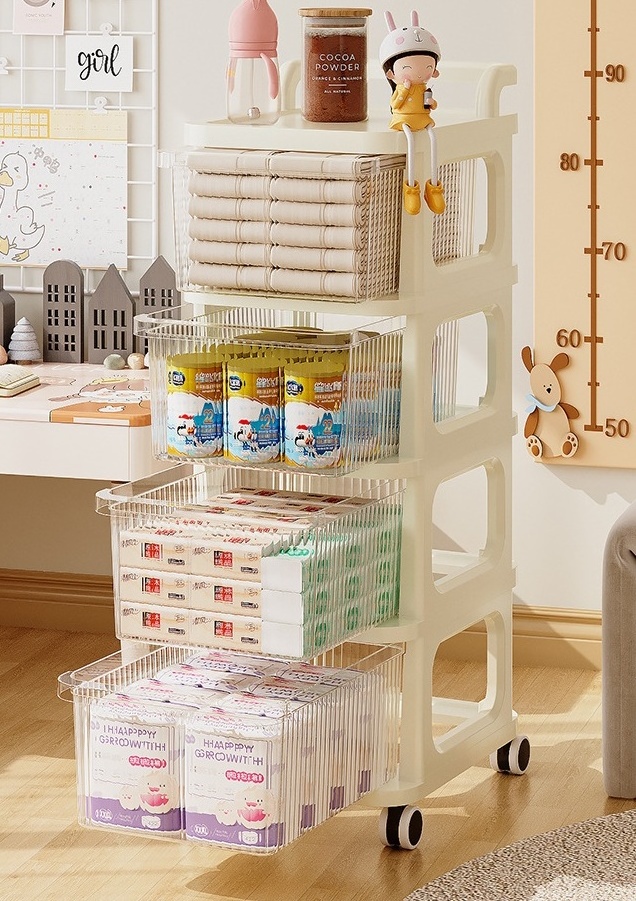 3 tier storage snack trolley organizer cart plastic kitchen rack shelf storage cabinet with drawer