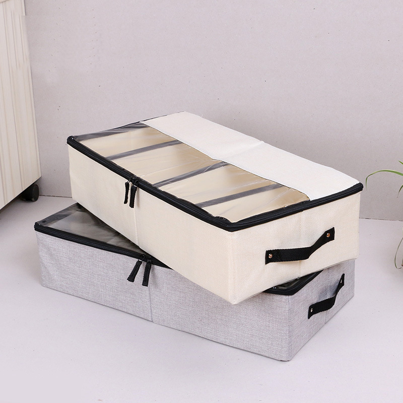 Dustproof DIY foldable shoe organizer underbed fabric storage bag for shoees toys clothes