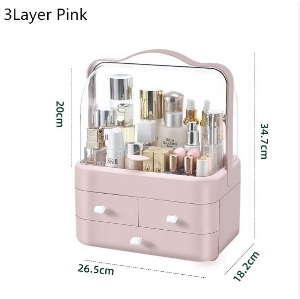 Dresser Jewelry Organizer Home Storage Boxes Dustproof storage containers for makeup Desktop Cosmetics Storage Box with drawers