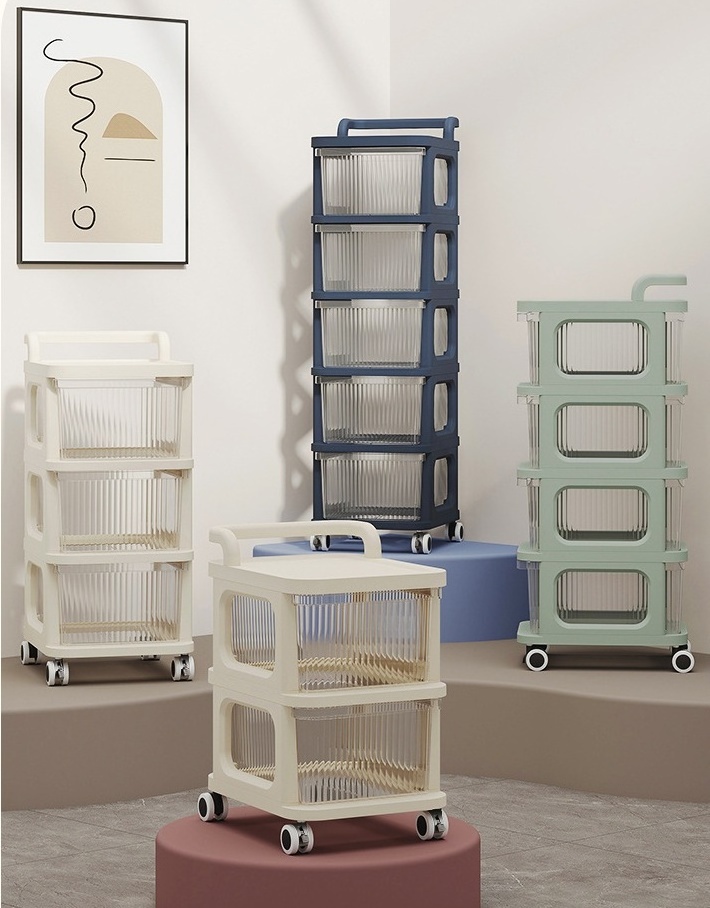 3 tier storage snack trolley organizer cart plastic kitchen rack shelf storage cabinet with drawer