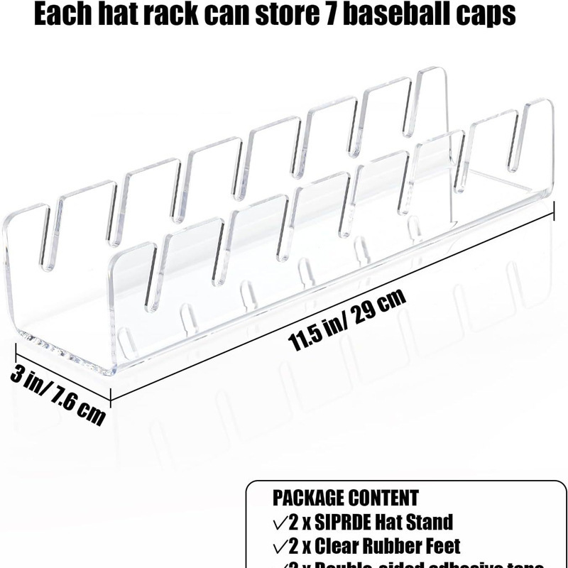 Popular acrylic hat organizer cap holder transparent cap display rack  hat stand for baseball caps