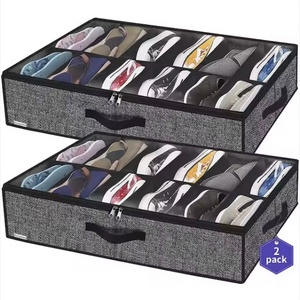 Underbed Storage with Clear Window Breathable Under Bed Shoe Storage Organizer