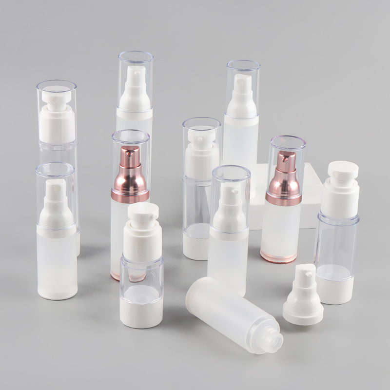 Custom private label exquisite airless bottles with dustproof cover for making up and care face