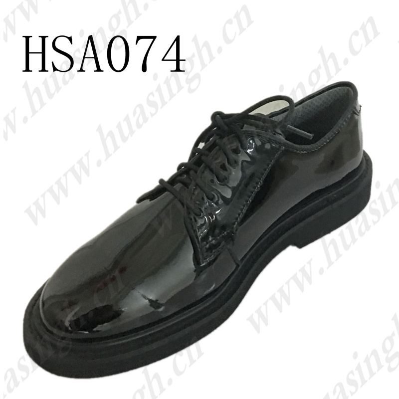 LLJ, black shining patent leather men office shoes double side zip uniform half boots HSA131