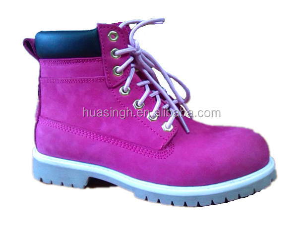 LXG,popular steel shank welt rubber sole pink women safety boots