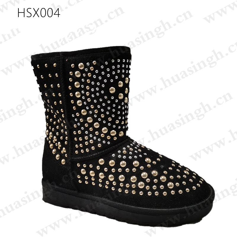 WCY,high quality warm real wool lining fashion snow boots wholesale anti-slip TPR outsole winter boots popular in Chile HSX004