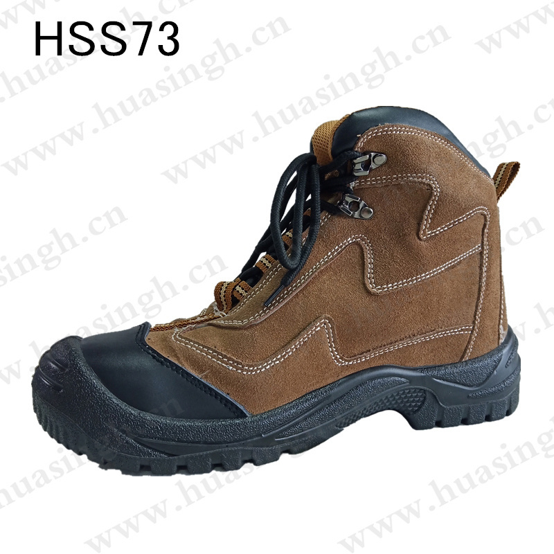 ZH,travel trekking suede leather steel toe insert outdoor hiking boots durable PU/PU outsole impact-proof safety boots HSS274