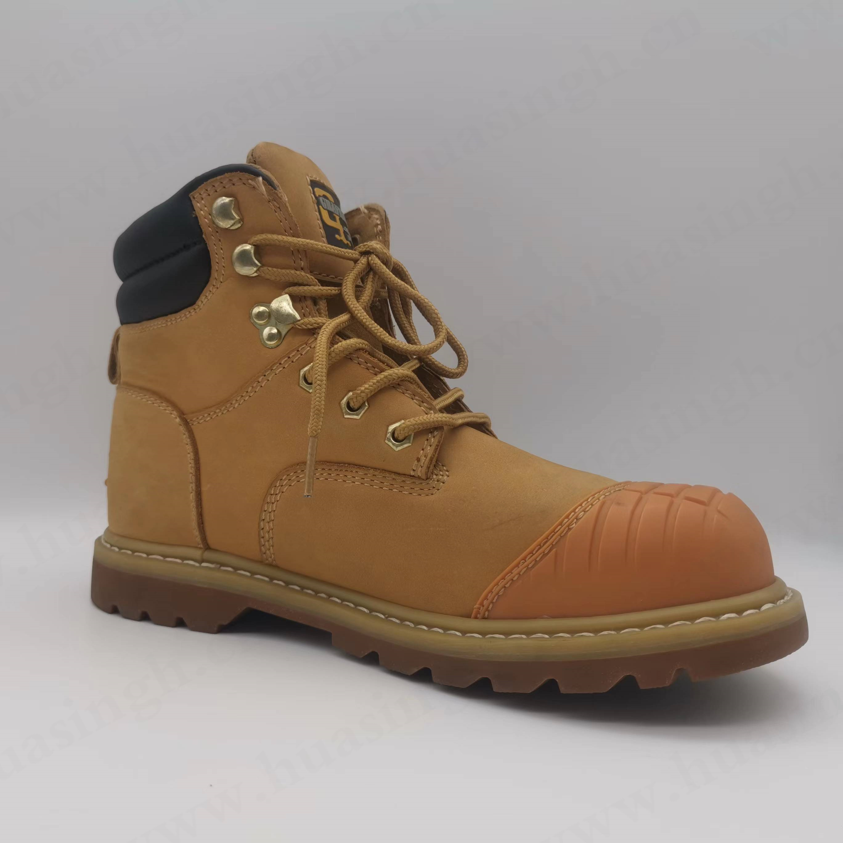 YWQ,good quality nubuck leather anti-impact work safety shoes hard Goodyear technology rubber outsole safety boots HSB330