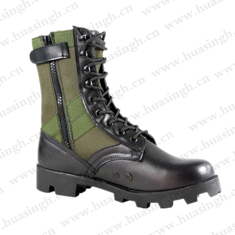 LLJ,8 inch outdoor training hunting boots anti-acid rubber outsole green jungle boots HSM106