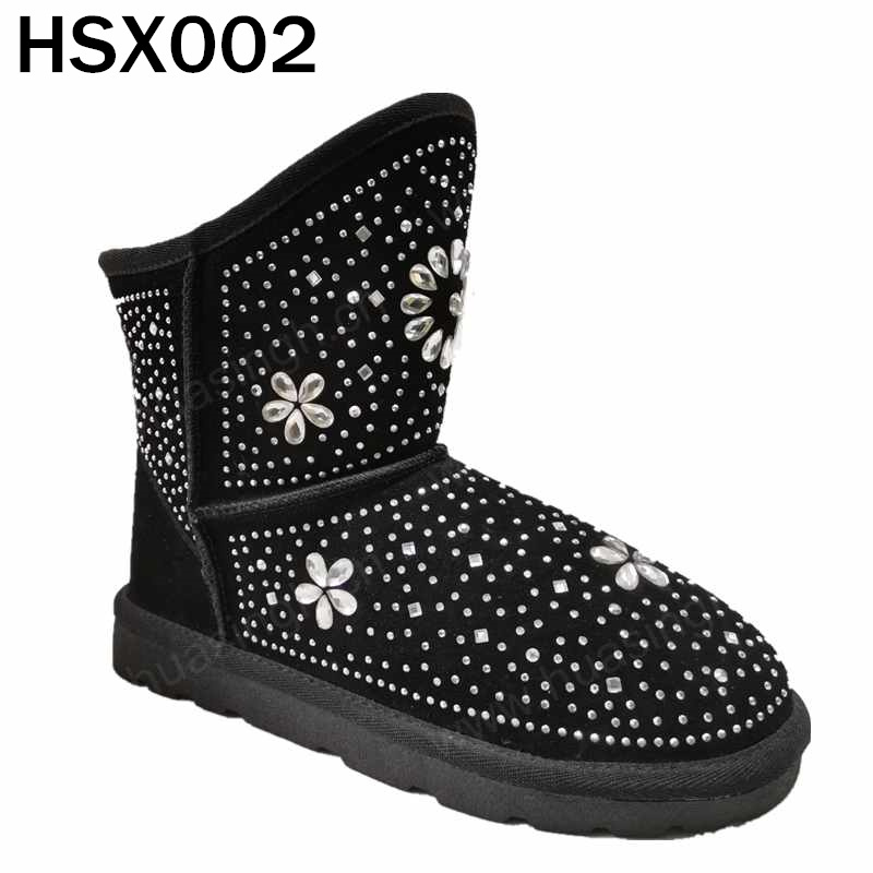 WCY,high quality warm real wool lining fashion snow boots wholesale anti-slip TPR outsole winter boots popular in Chile HSX004