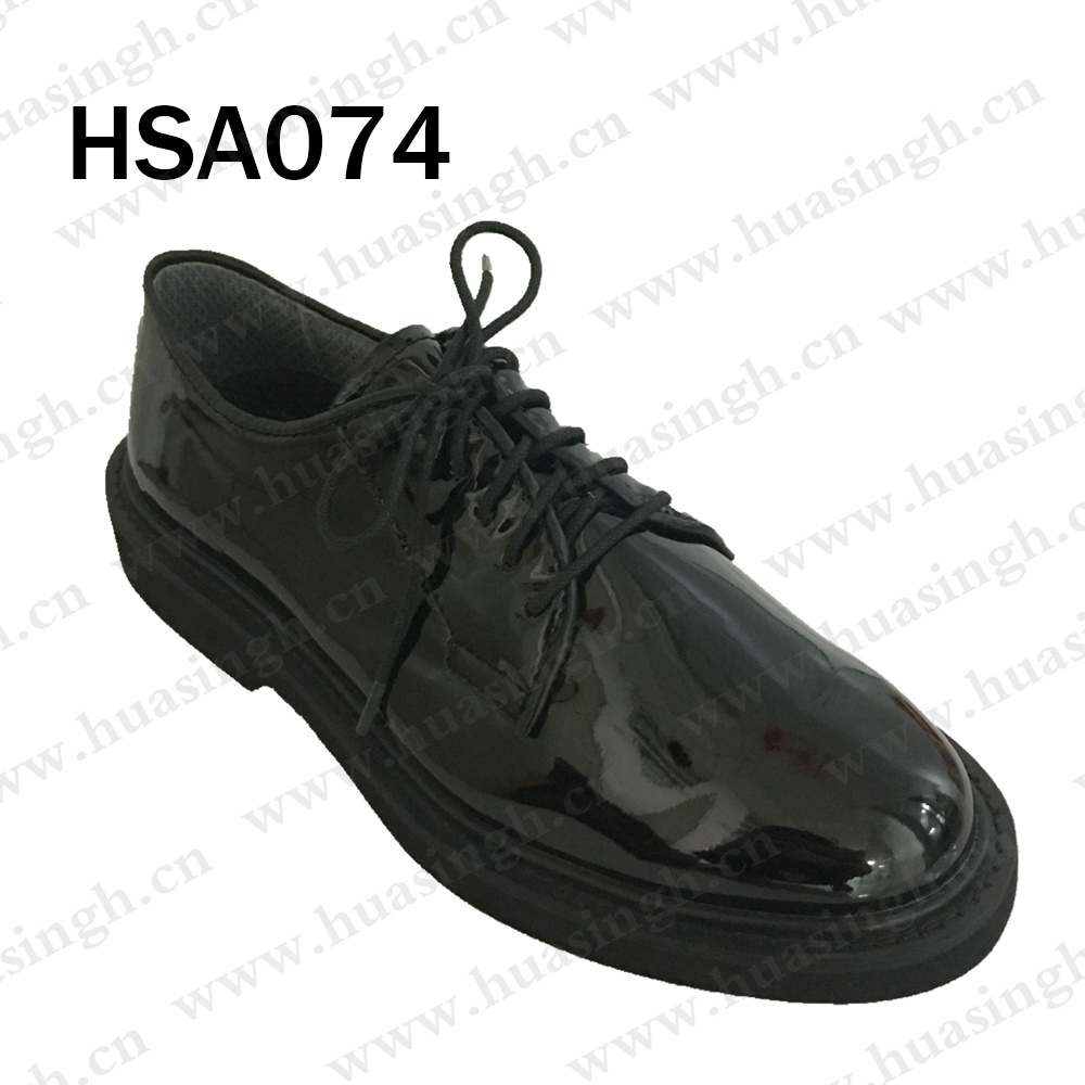 LLJ, black shining patent leather men office shoes double side zip uniform half boots HSA131