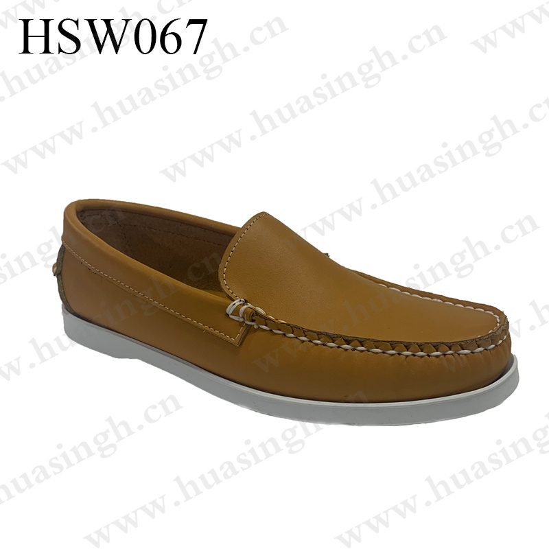 ZH,black/honey color full leather walking boat shoes anti-odor easy wear driver commuter penny shoes HSW067