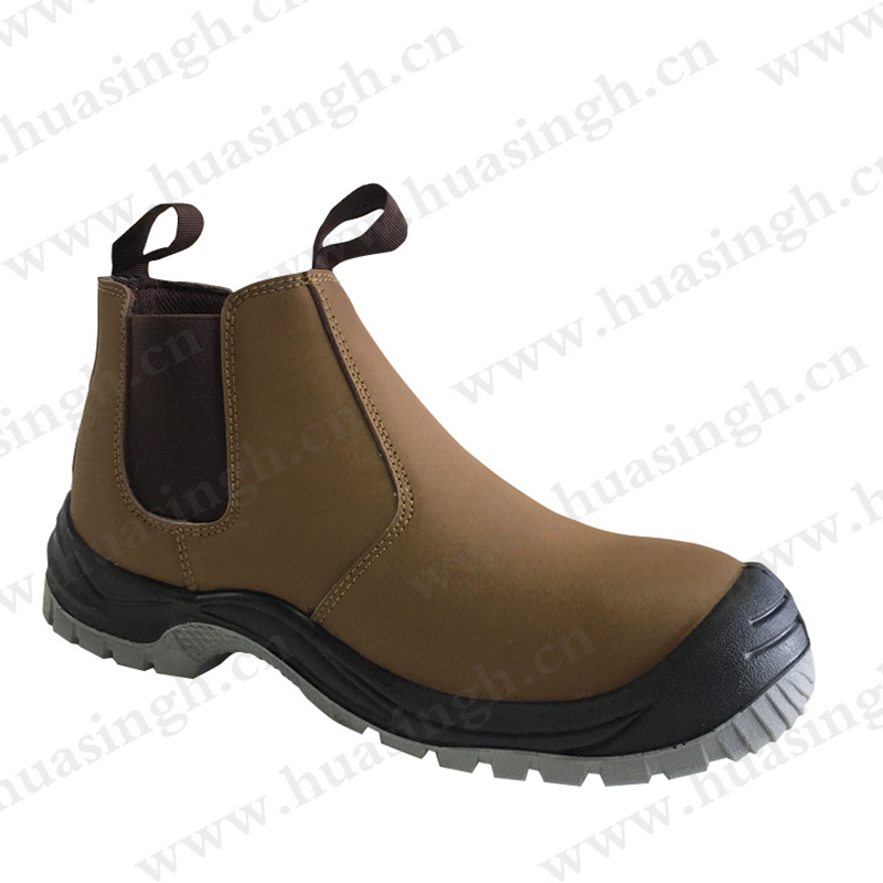 WCY, heavy industry site with steel toe safety footwear nubuck leather pull on ankle work shoes HSB251