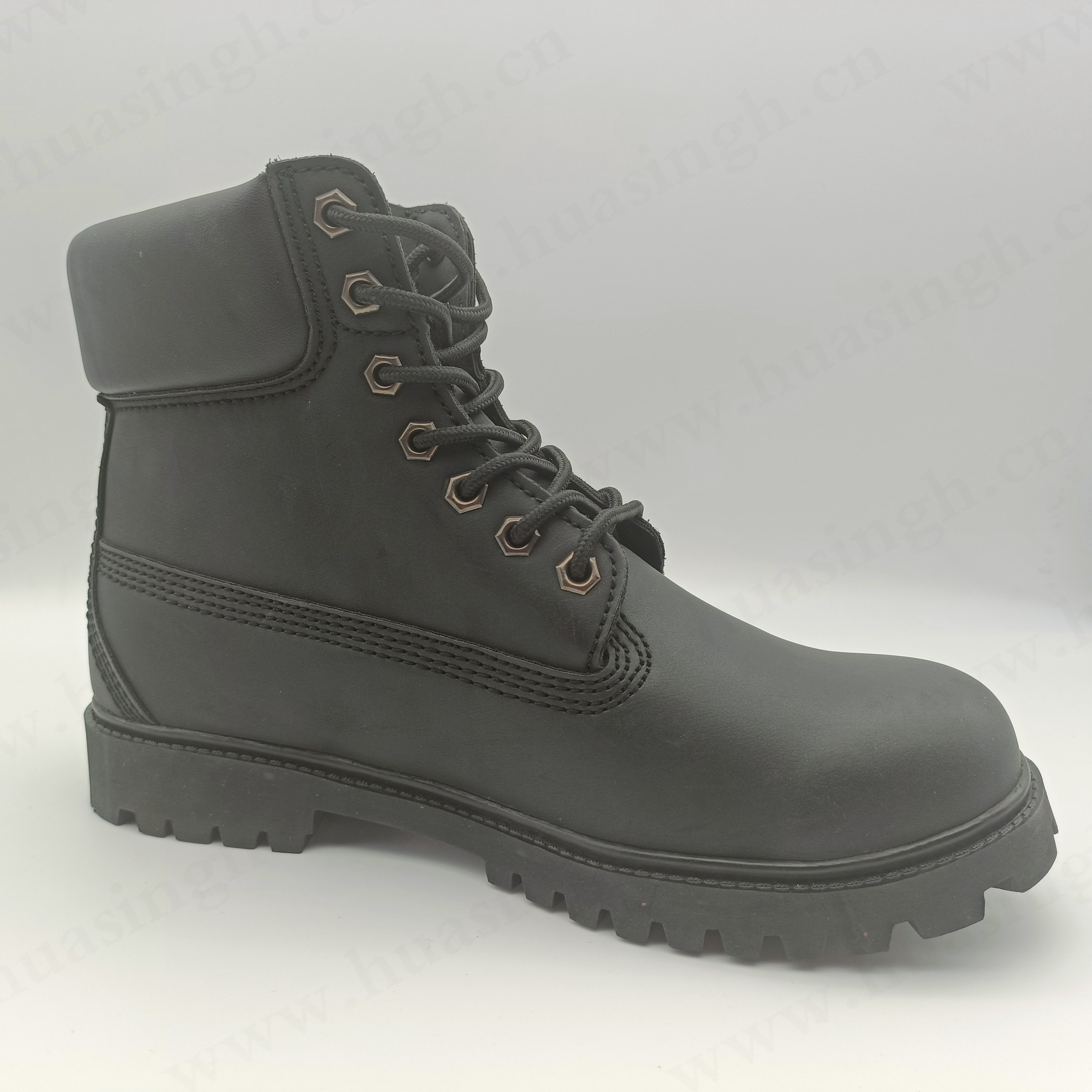 WYX,anti-smash dark grey nubuck leather construction safety boots steel plate insert Goodyear rubber outsole work boots HSB289