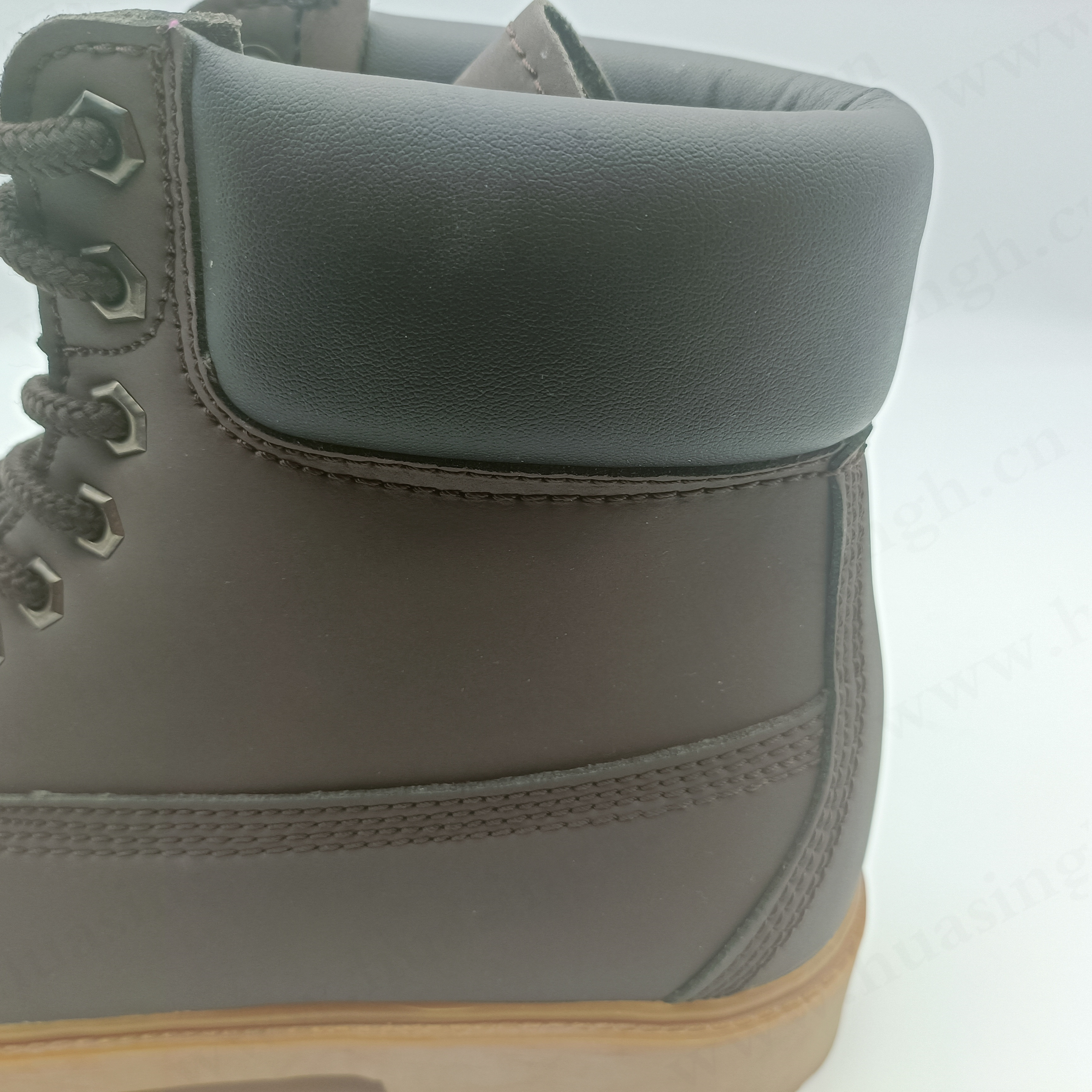 WYX,anti-smash dark grey nubuck leather construction safety boots steel plate insert Goodyear rubber outsole work boots HSB289