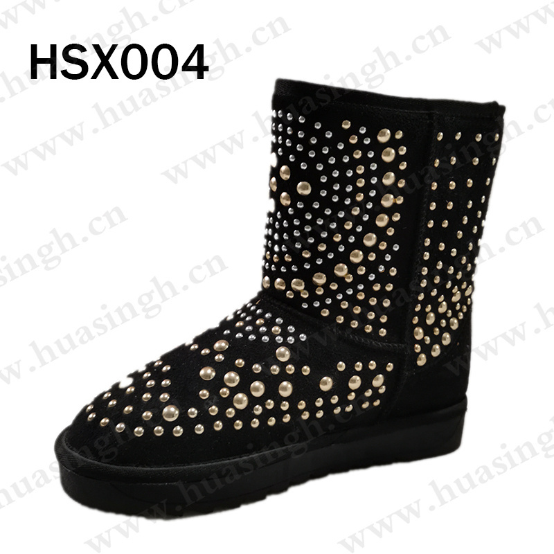 WCY,high quality warm real wool lining fashion snow boots wholesale anti-slip TPR outsole winter boots popular in Chile HSX004