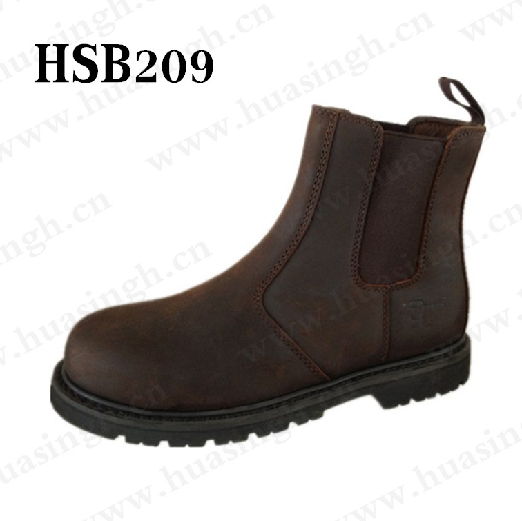 XC, dark brown pull-on style Goodyear welt safety boots oil industrial field CE approved sturdy work boots HSB209