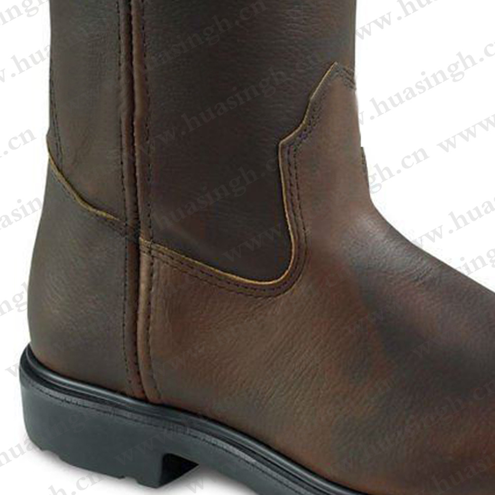 ZH,crazy horse leather excellent long safety steel tip boots with newest design HSB198