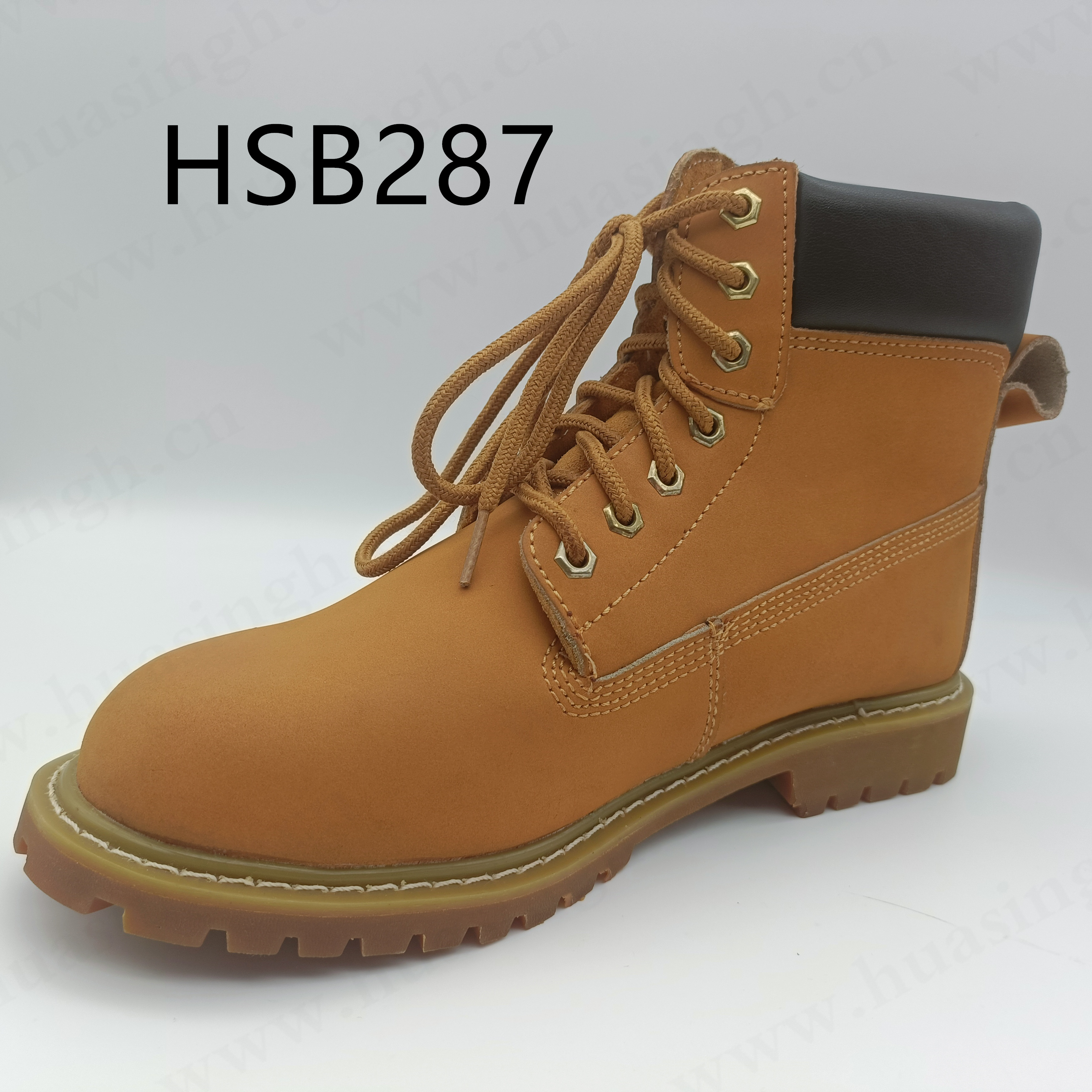 WCY,lumberjack steel toe insert anti-dirty brown crazy horse leather safety boots anti-puncture rubber outsole work boots HSB287