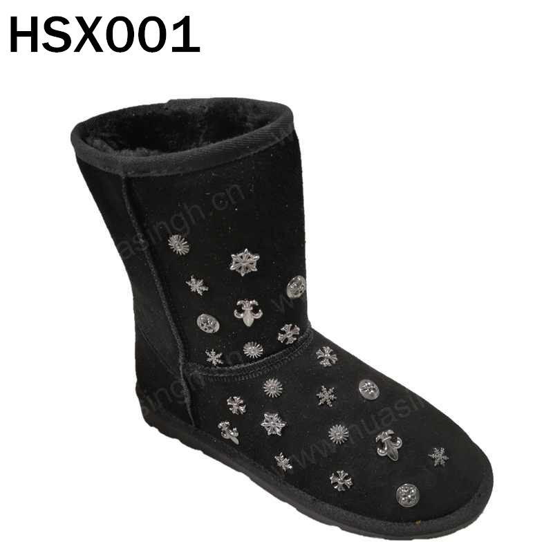 WCY,high quality warm real wool lining fashion snow boots wholesale anti-slip TPR outsole winter boots popular in Chile HSX004