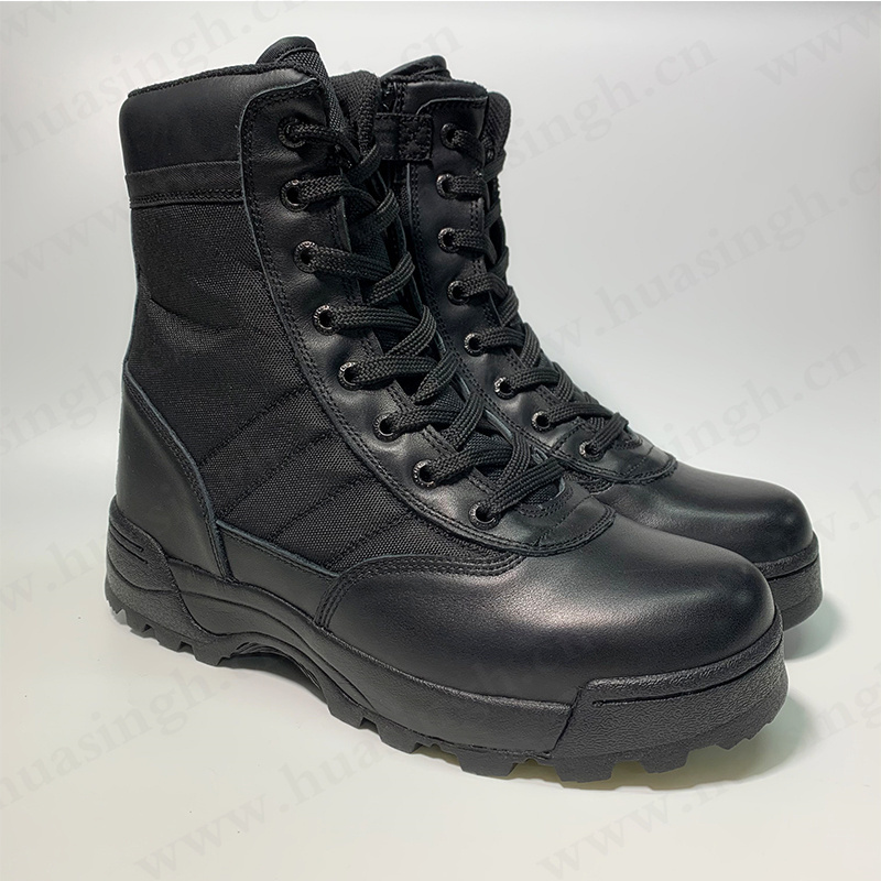 LLJ,Pakistan market popular anti-terror combat gear hiking boots 6 inch strong grip hunting boots with side zipper HSM044