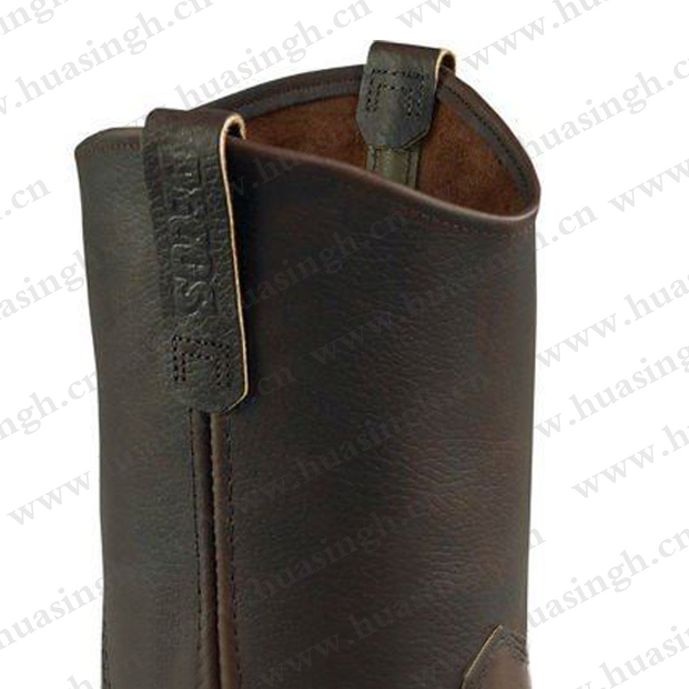 ZH,crazy horse leather excellent long safety steel tip boots with newest design HSB198