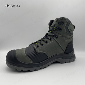 LXG,top-level nubuck leather+TPU upper strong safety boots mining line industrial support system design safety shoes HSB284