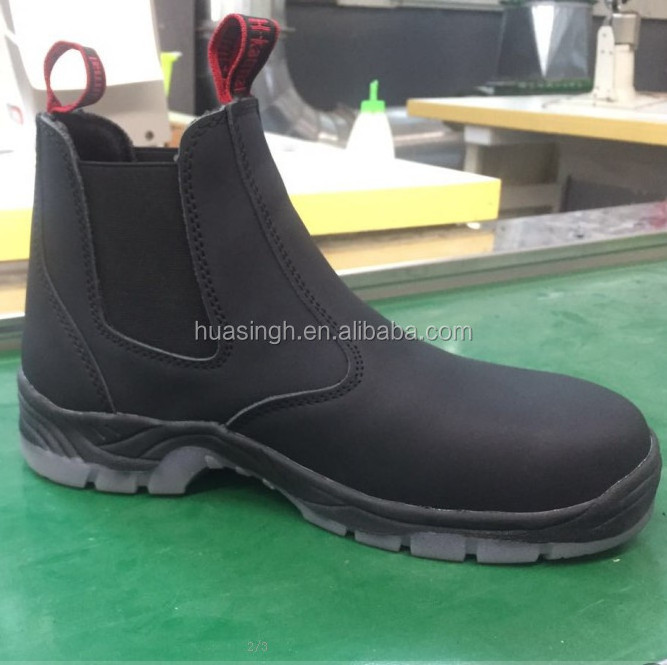 LLJ,high quality&cheap price work protection gear nubuck leather slip on safety boots with no lace