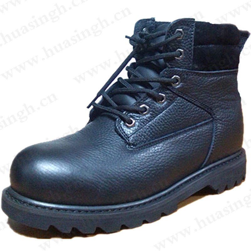 ZH,high quality nappa leather oil resistant black S3 safety shoes anti-acid strong Goodyear rubber outsole safety boots HSB141