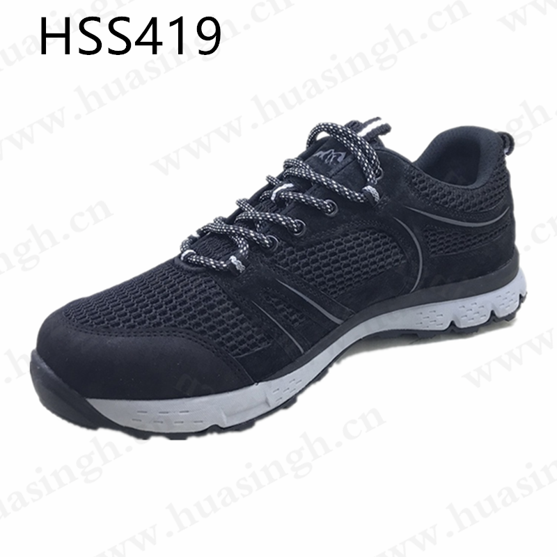 ZH,strong shockproof EVA+rubber sole outdoor hiking shoes lace-up style summer training black sport shoes for sale HSS419