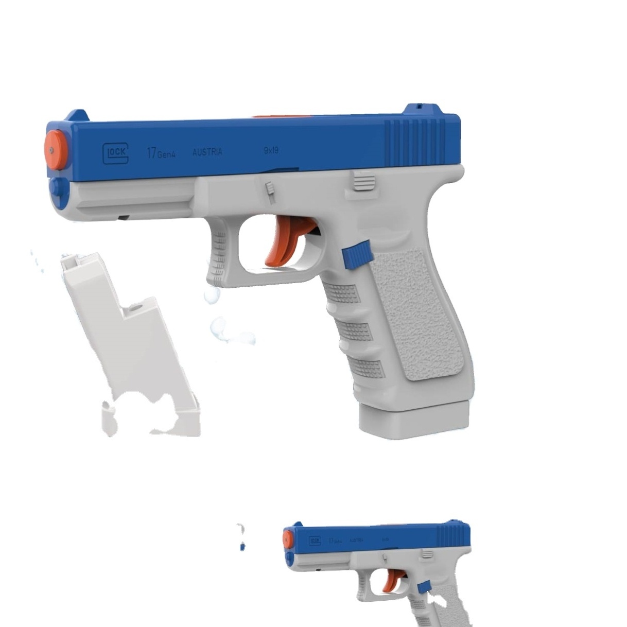 New Children's Summer Water Battle Manual Repeated Glock Water Gun Red and Blue Outdoor Water Gun Toy