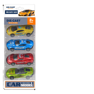 Simulation model of four alloy sports cars with mixed decorations for children's toy cars