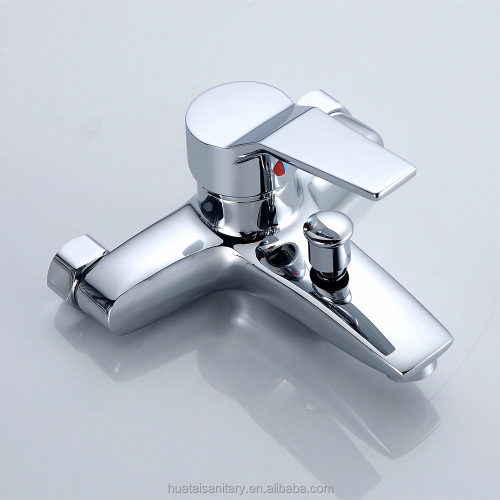 bathroom chrome mounted brass tap diverter bathtub hot and cold mixers bath tub shower faucet wall mount