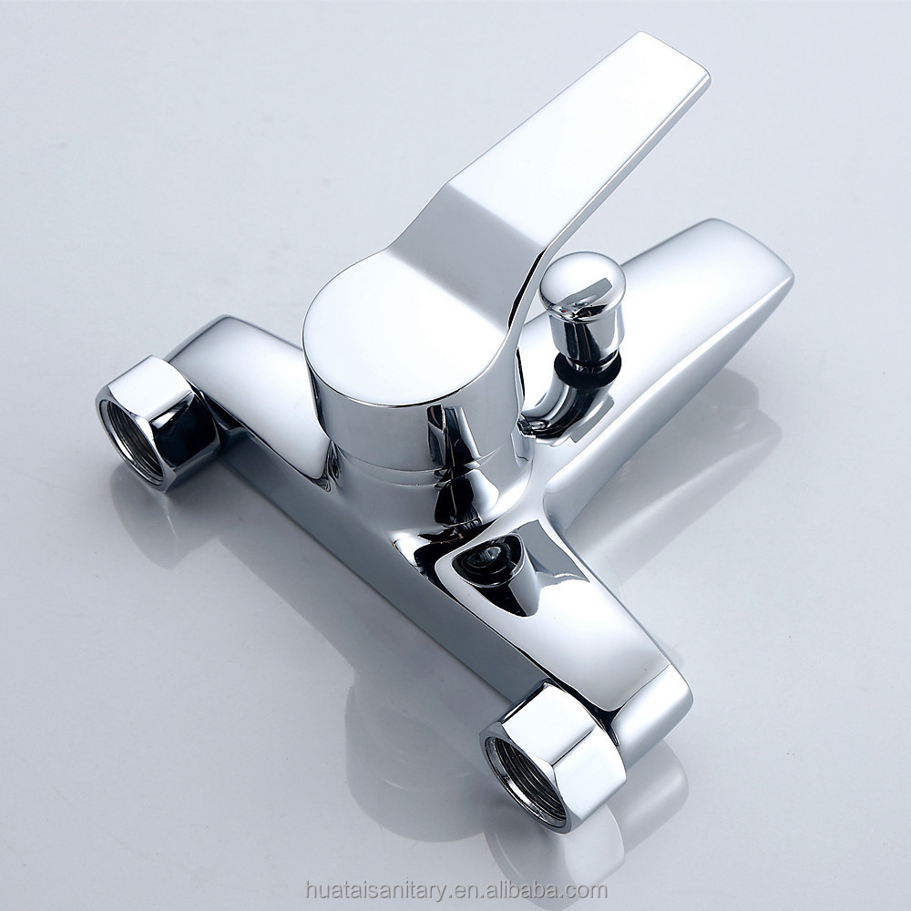 bathroom chrome mounted brass tap diverter bathtub hot and cold mixers bath tub shower faucet wall mount